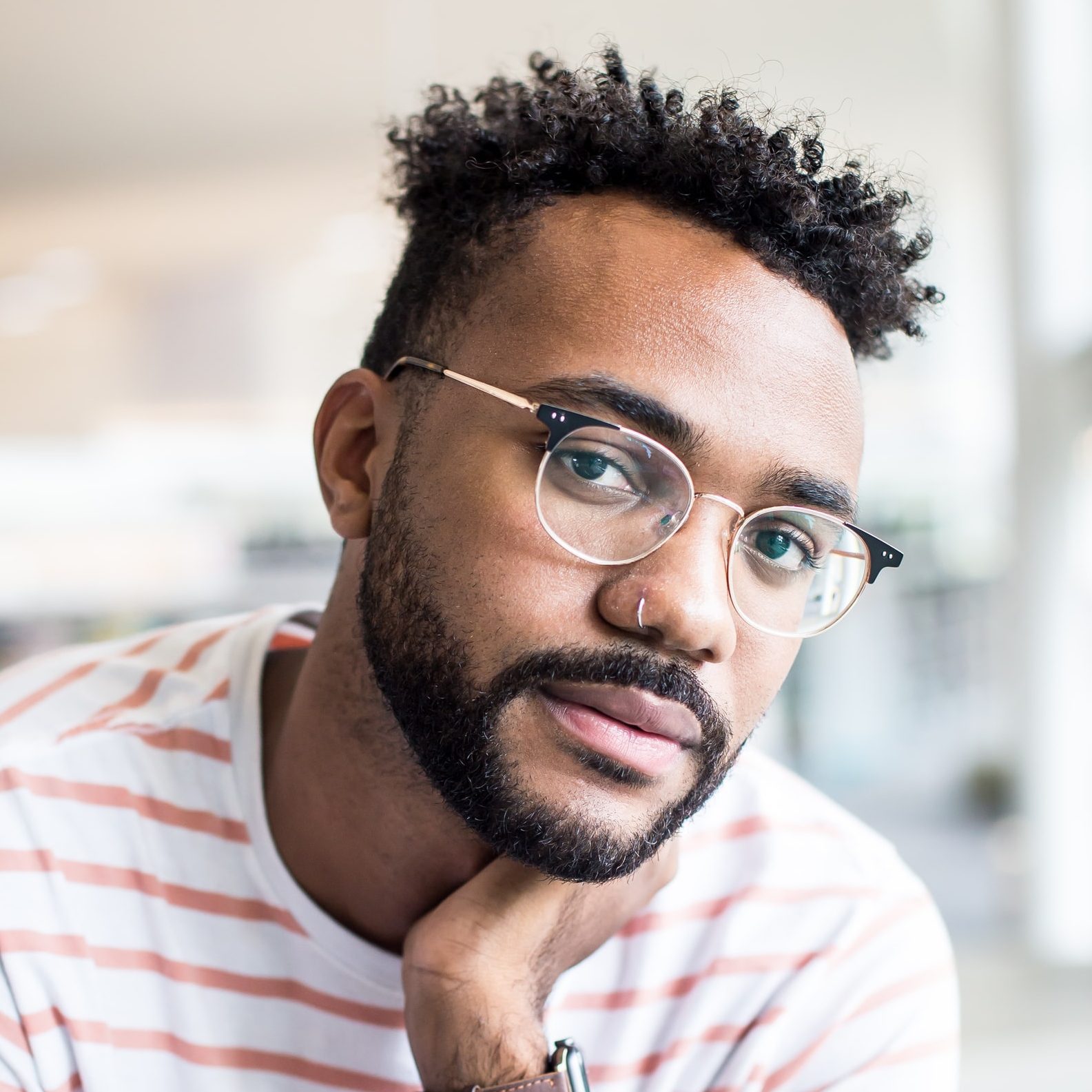 African American Man In Glasses