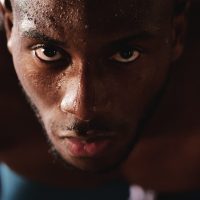 African American Male With Sweat